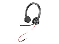 Poly Blackwire 3325 - Blackwire 3300 series - micro-casque - sur-oreille - filaire - Suppresseur de bruit actif - jack 3,5mm - noir 85R08AA